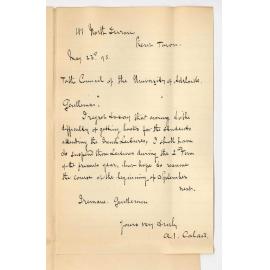 A I Calais - North Terrace Kent Town - Will suspend French lectures for 2nd term of 1895