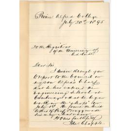 Frederic Chapple BA BSc - Prince Alfred College Kent Town - Progress report of A Chapple Angas Scholar
