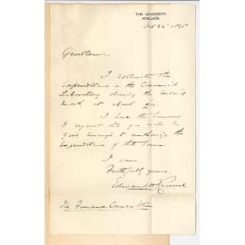 Professor Edward Henry Rennie - Estimate expenditure for November £10