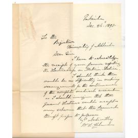 Dr William Lennox Cleland - Parkside - Termination of Lectureship