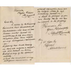 Alfred Bennett - Moonta - Passing Compulsory Subjects in Matriculation Examination