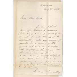 Professor Edward Henry Rennie - Adelaide - Meeting of Committee Regarding Government Analyst