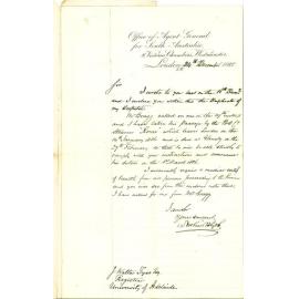 Arthur Blyth - Office of Agent General for South Australia - London - Sailing of Professor William Bragg
