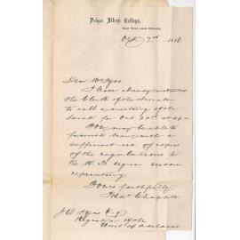 Frederic Chapple - Prince Alfred College - Special Meeting of Senate - 20 October