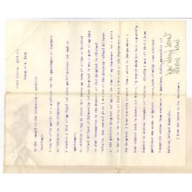 Dr John Davies Thomas - North Terrace Adelaide - Offer for Lecturer on Principles and Practice of Medicine
