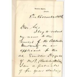 Dr William Anstey Giles - Victoria Square Adelaide - Ad Eundem Degree of MB