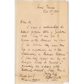 Dr Alfred Austin Lendon - North Terrace - Thanking Council for Appointment of Lecturer on Forensic Medicine