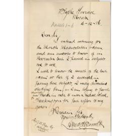Alfred Bennett - Moonta - Concerning Matriculation Examination