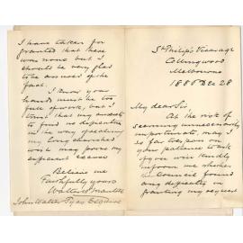 Walter W Mantell - Collingwood Melbourne - Concerning Exemption from Lectures and Admission as Medical Student