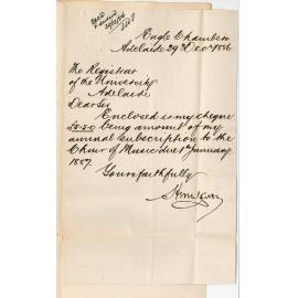 Henry Scott - Eagle Chambers - Annual Subscription to Chair of Music