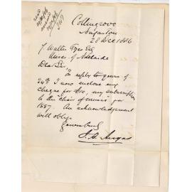 John Howard Angas - Collingrove - Subscription to the Chair of Music