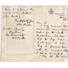 Dr Alexander Leeper - Trinity College Melbourne - South Australian Scholarship Examination
