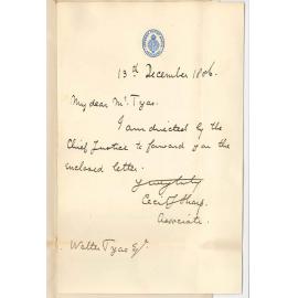 G J DeMole to Chief Justice - Law Statutes for the University Library