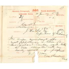 Chief Justice - Chancellor Melbourne - Concerning Mr Angas Letter Regarding Agricultural College and the University