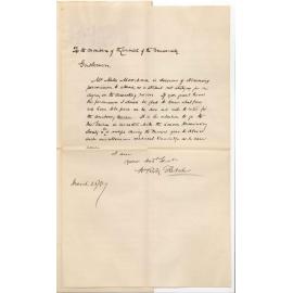 Reverend William Roby Fletcher - Adelaide - Admission of a Non Graduating Student to the Dissecting Room