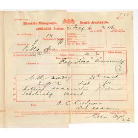 A C Carlewis - Melbourne - Date of Examination for Gilchrist Scholarship