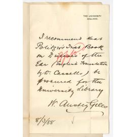 Dr William Anstey Giles - The University - Books Recommended for Medical Library