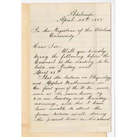 F W Wheatly - The University - Physiology and Applied Mathematics Lecture Hours Clash