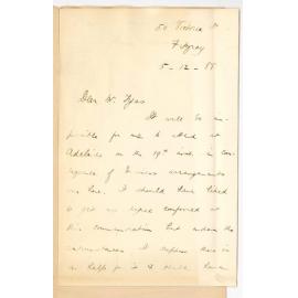 Robert William Chapman - Fitzroy Victoria - Unable to Come to Adelaide to Have Degree Conferred