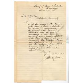 Dr John Alexander Cockburn - School of Mines and Industries - Adelaide - Concerning Fees for Students from School of Mines Attending University Lectures