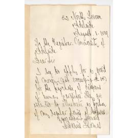 Dr John Davies Thomas - North Adelaide - Asking for a Grant of £15 for Diagrams