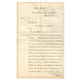 Frederick Arthur Pulleine - Secretary - Council of School of Mines and Industries - Asking Fees for Physics be Paid by the Term Instead of Per Annum
