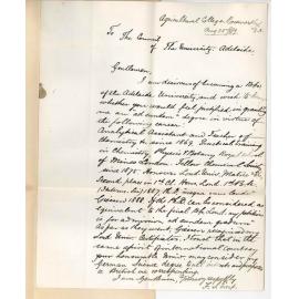 Francis Salsbury Earp - Roseworthy Agricultural College- Admission Ad Eundem