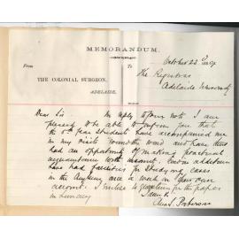 Dr Alexander Stuart Paterson - The Colonial Surgeon - Regarding Lectures on Lunacy