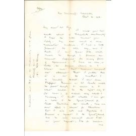 Agent General for S A - London - Paid W G Pye & Co for radium ordered by Professor Bragg, Forwarding electrometer next Mail