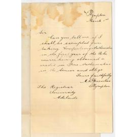 A D Greenlees - Plympton - Exemption from Compulsory Mathematics in Science Course