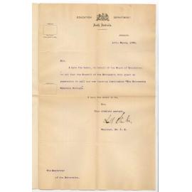 L W Stanton - Chairman Board of Inspectors of Schools - Permission to Call Training Institution The University Training College