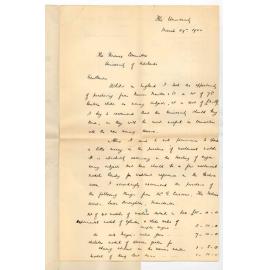 Professor Robert William Chapman - University - Purchase of material for Mining School