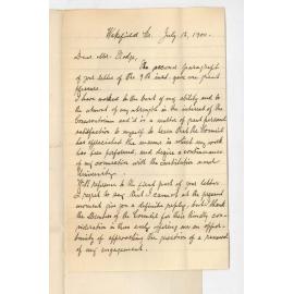 Herr Reimann - Adelaide - Concerning re-appointment as Teacher of Pianoforte at the Conservatorium