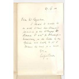 Dr Alfred A Lendon - Adelaide - Illness of Dr Cavenagh-Mainwaring and suggested appointment of Dr Bonnin