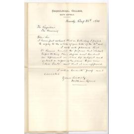 Professor William Lowrie - Agricultural College - Roseworthy - Concerning Agriculture in BSc Course