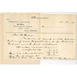 Frederic Chapple - Prince Alfred College - Son Ernest fees in Mining Course