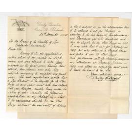 Stanley H Skipper - Adelaide - Concerning regulations for Stow Prize