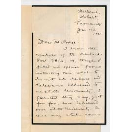 Edward von Blomberg Bensley - Hobart - Examiners for March Senior Public and Books will lecture on during 1901