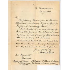 Andrew Scott - The University - Asking that a class may be formed in Geology and Mineralogy Part 2