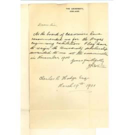 J R Wilton - The University - Resigning University Scholarship