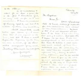 Alfred Charles Weaver - Reason of non attendance at Conservatorium
