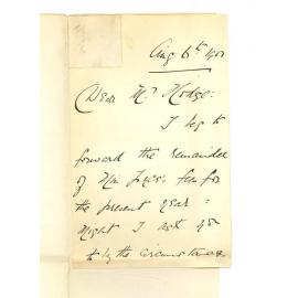 Miss Gulielma Hack - The Conservatorium - Applying for remission of fees on behalf of Miss Joyce