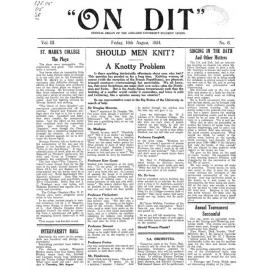 On Dit. Volume 3, Issue 6