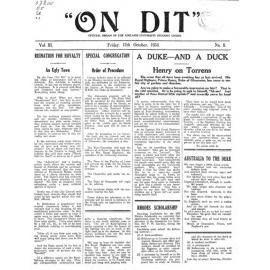 On Dit. Volume 3, Issue 8