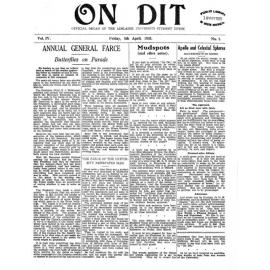 On Dit. Volume 4, Issue 1