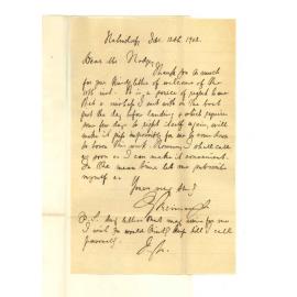 Immanuel Gotthold Reimann - Hahndorf - Unable to come to Town this week and request letters addressed to him be kept at University