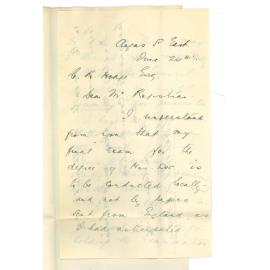 Edward Harold Davies - Adelaide - Asking that he may sit for Final Exam for Mus Doc Degree in November