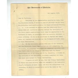Professor John Matthew Ennis - Adelaide - Concerning the agreement between the University and The Associated Board