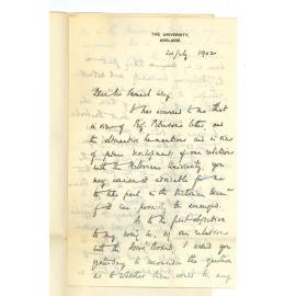 Professor John Matthew Ennis to Chancellor Sir Samuel Way - Melbourne University and Music Examinations