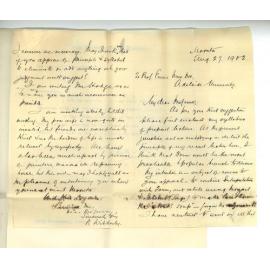 Professor John Matthew Ennis - University - Proposed course of lectures of Reverend B Wibberley at Moonta